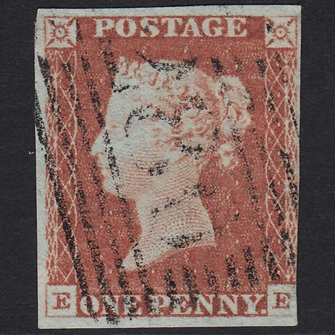 U6_08 GB QV 1841 1d RED-BROWN PLATE 72 SG8-B1(1) EE GU PERTH 280 NR 4 MARGINS Cover