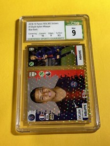 Kylian Mbappe 2018-19 Panini FIFA 365 Sticker #157 CSG 9.0 Mint PSG BLACK BACK