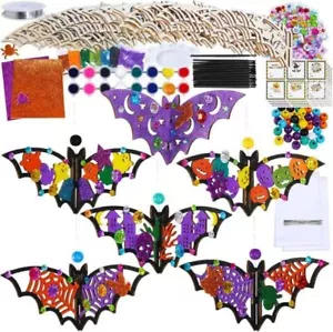 Winlyn 24 juegos artesanías de Halloween manualidades de murciélagos hágalo usted mismo Halloween 3D kits de artesanía de murciélagos sin aletar - Imagen 1 de 6