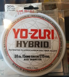 Yo-zuri Fluorocarbon Polymer Hybrid 30 lb Camo Green 275 Yds Fishing Line  - Picture 1 of 5