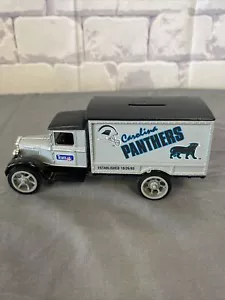 VTG 1993 ERTL Carolina Panthers Die Cast Coin Bank Truck Team NFL Made In USA - Picture 1 of 4