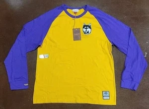 NEW MITCHELL AND NESS WASHINGTON HUSKIES COLLEGE VAULT LONGSLEEVE SHIRT XL NWT - Picture 1 of 6
