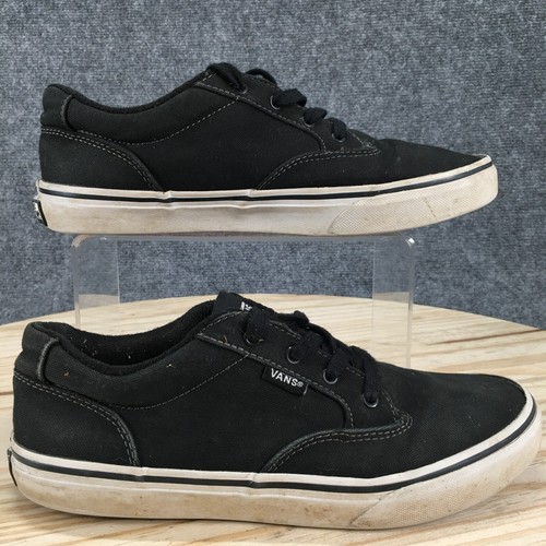 Scarpe Vans giovani 6 sneakers da skate tela nera stringate top basse rotonde TB4R
