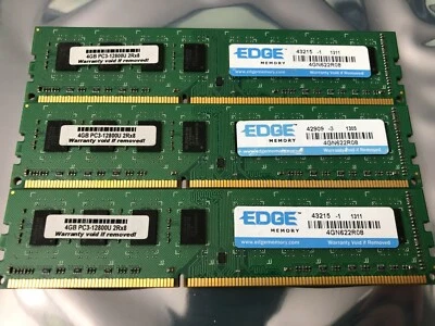 Edge Memory 12GB (4GB x 3) 2Rx8 PC3-12800 Desktop Memory - Image 1 of 3