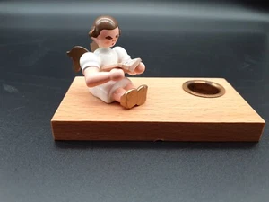 Erzgebirge  Engel  Kerzenständer h-4,5cm alt Vintage  Selten - Bild 1 von 12