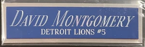 PLACA DE IDENTIFICACIÓN AUTOGRAFIADA DE LOS LEONES DAVID MONTGOMERY CASCO FIRMADO-FÚTBOL-CAMISETA-FOTO - Imagen 1 de 8