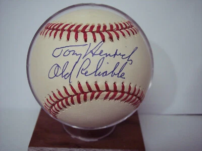 TOMMY HENRICH "OLD RELIABLE" SIGNED AMERICAN LEAGUE (BUDIG) BALL -YANKEES) JSA   - Image 1 of 3