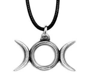 Pagan Wiccan Horned Triple Moon Goddess Pendant Necklace - Picture 1 of 1