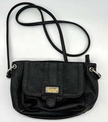 Y2K Joe Boxer Bandolera Top Cremallera Negro 9” Monedero Guiño-Sonrisa Joe Boxer Logo Foto 1 de 4