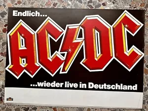 Ac/Dc Original German 1981 Tour Poster Back In Black Tour Angus Young - Foto 1 di 2