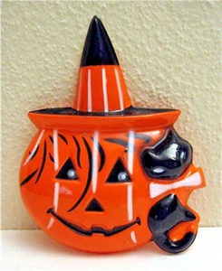 De colección Halloween Calabaza Negro Gato Pastel Topper Old Store Stock - Imagen 1 de 1