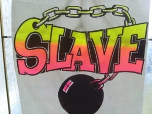 Vintage Porter's Iron On Transfer Decal “SLAVE with Ball & Chain” The Rat' - Picture 1 of 5