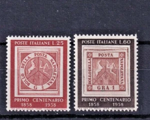 1958 Italy Centenary of First Naples Postage Stamps Set of 2 MNH SG#975-976 - Picture 1 of 3