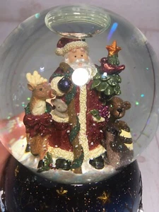 San Francisco Music Box Company Santa Rudolph Snow Globe Up on the Housetop - Picture 1 of 12