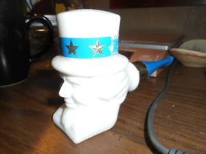 Vintage 1970's Avon Patriotic Uncle Sam Milk Glass Pipe Shaped Decanter NO BOX - Picture 1 of 12