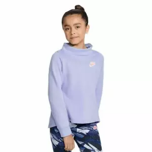 Nike NSW Long Sleeve Fleece Pullover Crew Sweater Girl's Purple 940344-477 NEW - Picture 1 of 4