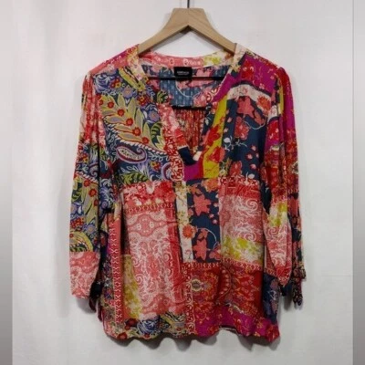 Jones New York Floral Patchwork Blouse Womens XL Multicolor Artsy Cottagecore - Image 1 of 4