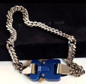 1017 ALYX 9SM Classic Blue chain-link buckle necklace, M, NWT, Austria, FW 2021 - Picture 1 of 5