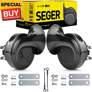 Trumpet Car Horn Set - Truck Horn - Waterproof - High/Low Tone, 12 Volt, Univers - Picture 1 of 8