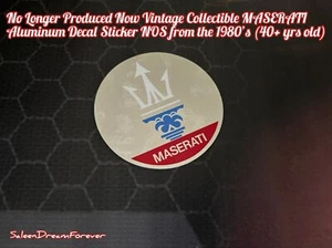 VINTAGE MASERATI ALUMINUM DECAL STICKER NOS FRM 80’s GRANTURISMO GHIBLI LEVANTE - Picture 1 of 4