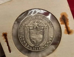 Panamá 1/4 Balboa 1934 Km 11 Plata - Imagen 1 de 3