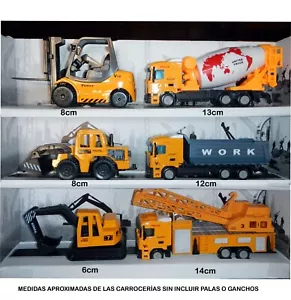 Machinerie De Construction En Miniature Camions Montacargue Rétro Excavatrices - Picture 1 of 23