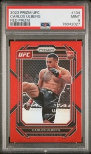 Carlos Ulberg 2023 Panini Prizm UFC #134 Red Prizms Rookie Card RC /199 PSA 9