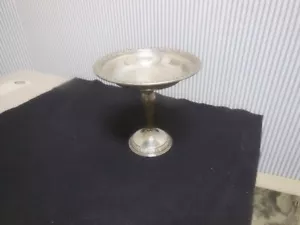 Vintage WALLACE Sterling Silver 925 Cement FOOTED COMPOTE BOWL w Fruit Border - Picture 1 of 18
