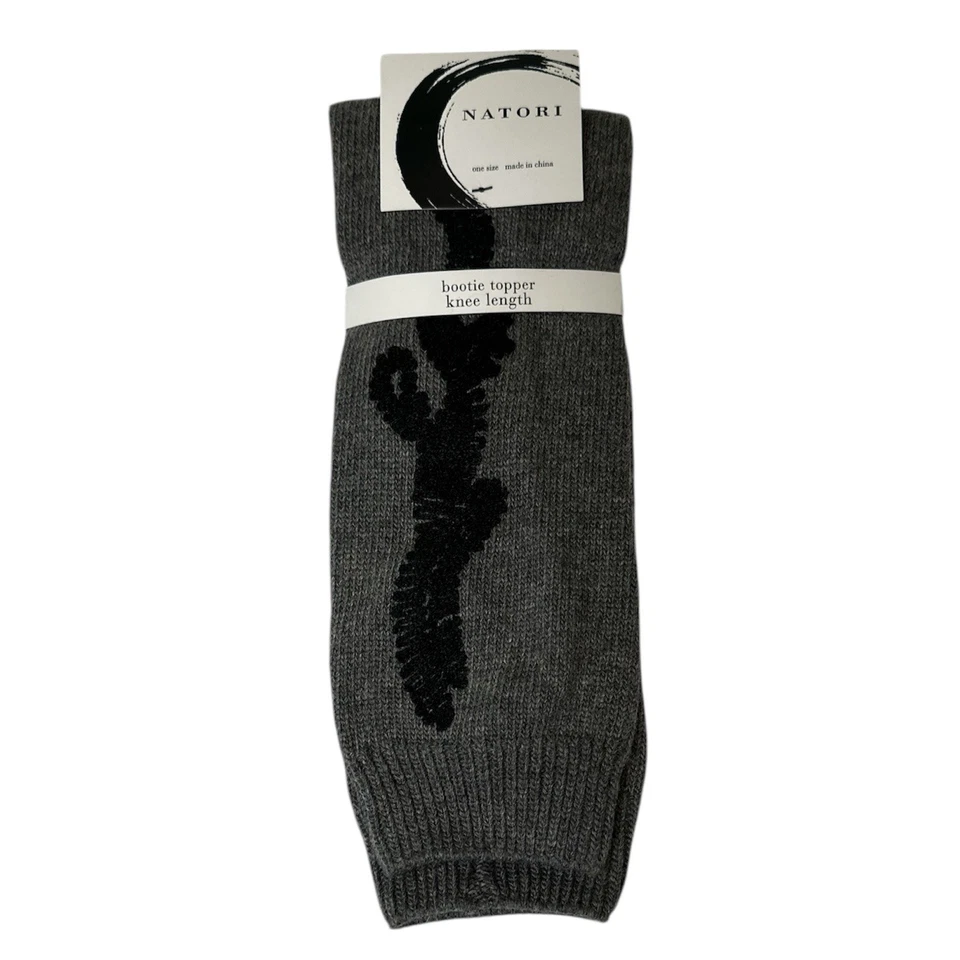 NUEVO CON ETIQUETAS Calcetines Natori Negro Y Gris Bota Topper Talla Única Hasta la Rodilla Foto 1 de 4