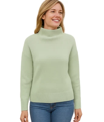 Suéter para mujer Vince de lana y cachemir verde salvia jaspeado cuello embudo tejido L nuevo con etiquetas Foto 1 de 4