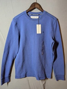 Calvin Klein Jeans Men's Waffle Knit Shirt Blue Size XS New Tags 100% Cotton - Picture 1 of 8