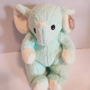 Vintage TY BABY ELEFANT Plüsch Creme Mintgrün Pastell 2000 integrierte Rassel Stofftier - Bild 1 von 1