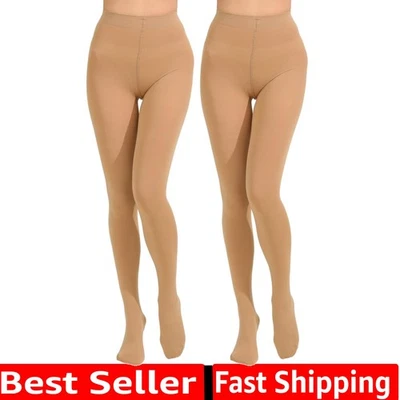 2 pares de medias de microfibra opacas suaves 80D color liso para mujer Foto 1 de 4