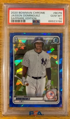 2020 Jasson Dominguez Bowman Chrome Sapphire Rookie RC #BCP8 PSA  10 - Image 1 of 2
