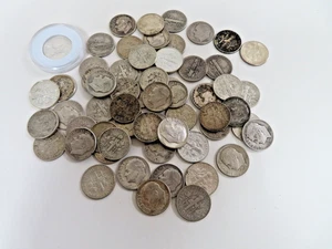 LOT OF 60 SILVER ROOSEVELT DIMES $6 FACE VALUE 10C 1964 30X Face - Picture 1 of 2