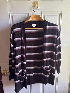 Women’s SO Striped Sweater Black Pink Large - Picture 1 of 9