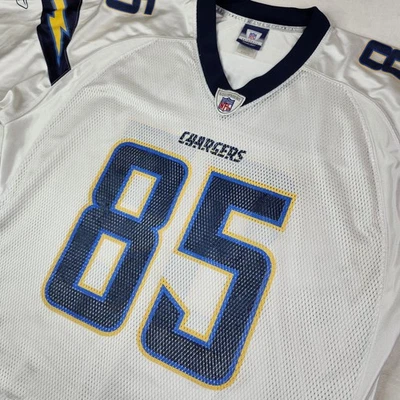 San Diego Chargers Jersey Mens XL NFL Football Antonio Gates #85 Reebok White - Image 1 of 4