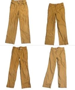 Lands End Khaki Pant Lot 4 Pc Boys Medium Size 8 Uniform Drawstring - Picture 1 of 9