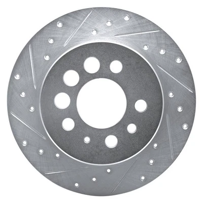 For Volvo 940 91-95 DFC Premium Drilled & Slotted Rear Driver Side Brake Rotor Foto 1 de 4