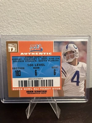 2007 Topps TX Exclusive Super Bowl Ticket Stubs Adam Vinatieri #SB-AV - Image 1 of 2