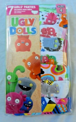 Girls Underwear Ugly Dolls 7 Pair Size 4 Panties Briefs NEW KidsHipster Moxy - Image 1 of 4
