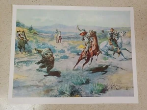 Roping a Grizzly di Charles Russell CM Russel circa 9 x 11,5 stampa - Foto 1 di 5