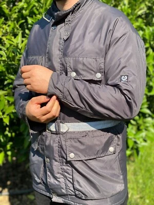 Vintage 98 Rider Belstaff Motorcycle Biker Metallic Jacket Coat Belted Size 44 S - Image 1 of 4
