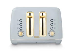 Morphy Richards Accents 4 Slice Toaster in Ocean Grey with Gold Accents - 242046 - Picture 1 of 6