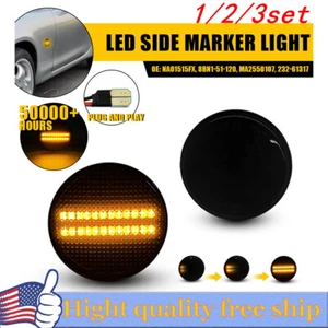 2/4x Amber Dynamic Turn LED Front Signal Light Fender For 1989-2015 Mazda MX-5 - Picture 1 of 22