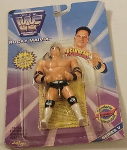 WWF Rocky Maivia Bendable Poseable JustToys Action Figure 1997 no card 5in Rare - Picture 1 of 2