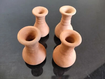 Глиняный горшок, набор из 4 мини терракотовых кольцевых горшков с двойным вырезом от Ganesh Pottery - Изображение 1 из 4