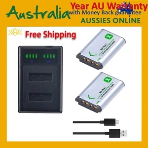 2xBattery +Dual Charger For Sony Cyber-shot DSC-WX300 DSC-WX350 DSC-WX500 NP-BX1 - Picture 1 of 1