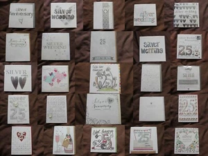 25th Anniversary cards - Choice of 75 designs - Silver Wedding Celebration - Picture 1 of 161