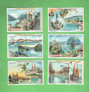 #D335.  LIEBIG COMPANY 1901 SIX CARD SET -  THE COURSE OF THE RHINE